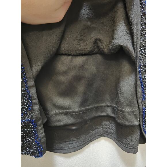 Forever 21 black beaded sequin embellished mini skirt large - Picture 5 of 10